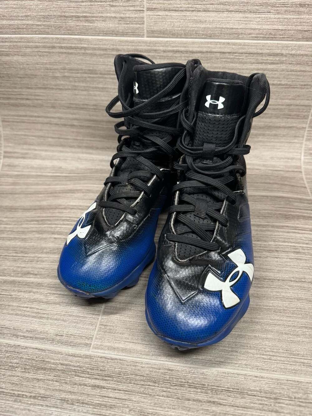 Under Armour Highlight MC Football Cleats Black Royal Blue Youth Size 4.5Y